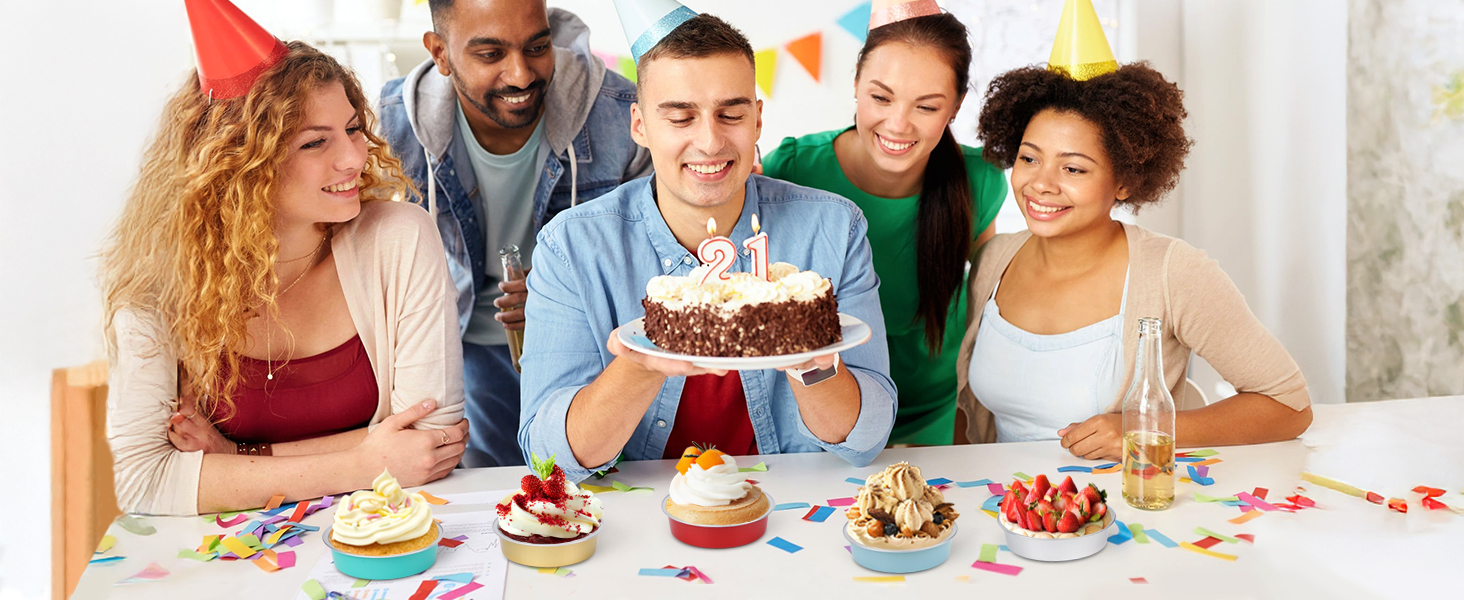 Enjoy birthday with friends, serving them nicely with Beasea mini aluminum cups