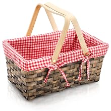 Woven Basket with Double Folding Handles