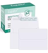 Eupako A2 White Paper Envelopes 100 Pack 4.375x5.75" Invitation Envelopes Self Seal for RSVP, Wed...