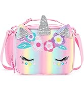 mibasies Unicorn Lunch Bag Kids Insulated Lunch Box for Girls with Water Bottle Holder and Should...