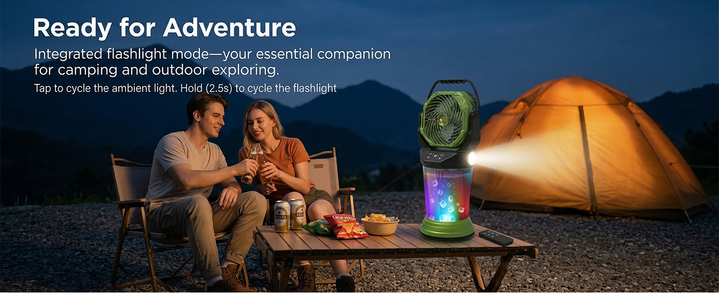 portable fan with mist