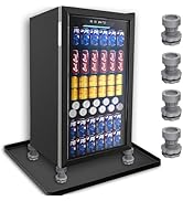 Mini Fridge Silicone Mat - with 4 Height Adjustable Base - 19.7''x19.7''x0.7'' Mini Fridge Drip T...
