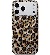 J.west Compatible with iPhone 17 Pro Max Case,Luxury Sparkle Translucent Clear Vintage Leopard Pr...