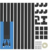 Cord Cover Raceway Kit - 157" Cable Concealer, Wire Hider for TV Wall Mounting and Wire Managemen...