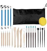 25 Pcs Clay Tools and Pottery Tool Kit for Polymer Clay Sculpting, Air Dry Clay, Ceramics, Profes...