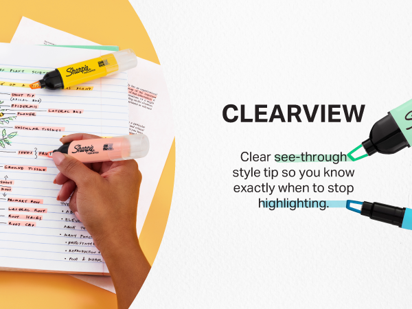 clearview chisel easy see blade tip clear precise sharpie school office home teacher bible notes