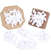 HOBBIESAY 16PCS White Gift Bows Curly Ribbon Self Adhesive Twist Tie Bows Gift Wrapping White Cur...