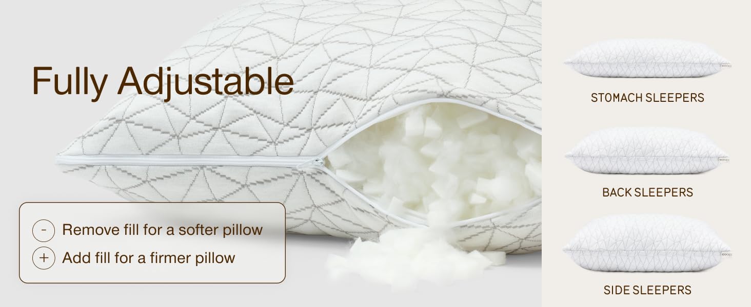 coop sleep goods oomph cool plus down alternative microfiber latex pillow fill medium soft firm fill
