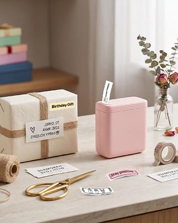FLEXYVA P24 Mini Label Maker With 3 Tapes for Home School Office Organization