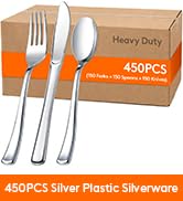 Lifewit 450PCS Silver Plastic Silverware