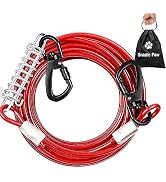 Dog Tie Out Cable Chew Proof 50FT, Dog Lead Heavy Duty, Dog Leads for Yard 50ft & Dog Runner Cabl...