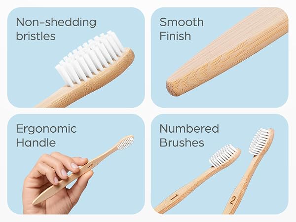 Bamboo Toothbrushes Medium Bristles