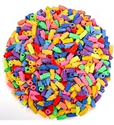 Nicunom 600 Pack Pencil Eraser Caps, 10 Colors Pencil Top Erasers Bulk, Kids Eraser Cap Pencil Er...