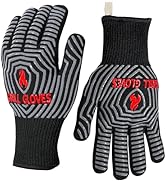QUWIN BBQ Gloves, 1472? Extreme Heat Resistant, Silicone Non-Slip Oven Mitts, Kitchen Gloves for ...