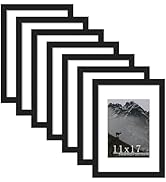 Picrit 11x17 Picture Frame Set of 7, Display 8x12 with Mat or 11x17 Without Mat, Photo Frames for...