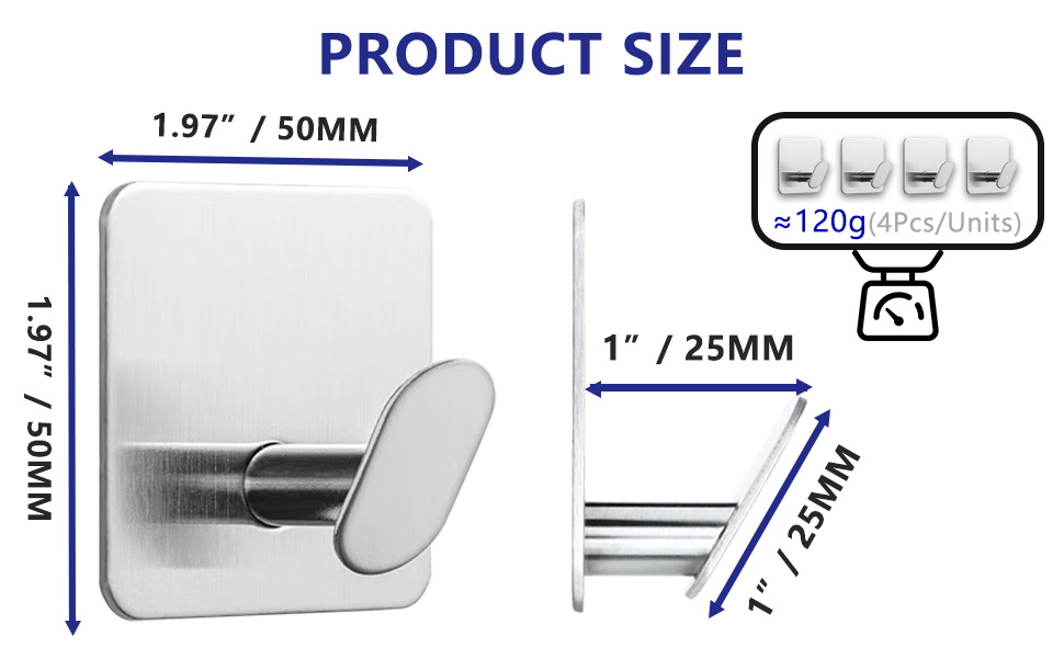 Hooks for Hanging Coat, Hat, Towel, Robe, Clothes, Shower Hook for Door, Office, Kitchen, Bathroom