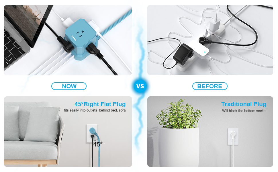 45° Right Flat Plug