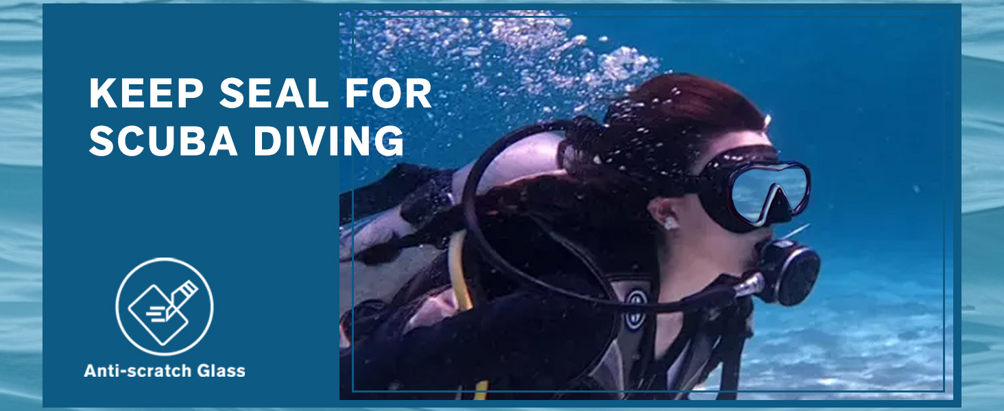 Scuba Diving Mask for Adults - Anti-Fog Swim Mask Wide View Swimming Goggles with Nose Cover