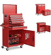 Goplus Rolling Tool Chest, 5-Drawer Tool Box Organizer w/Lockable Wheels & Sliding Drawers & Deta...