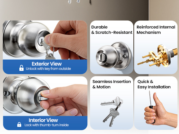 Durable and Scratch-Resistant Door Lock with Easy Installation and Keyless Entry