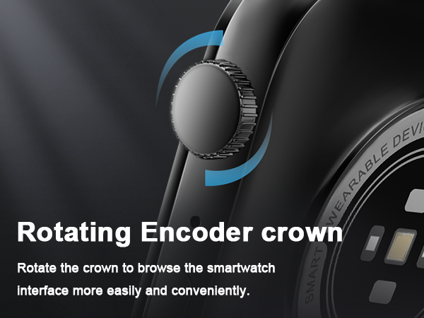 rotate the crown to browse the smartwatch interface more easily and conveniently