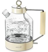 Electric Kettle, ASCOT Glass Electric Tea Kettle 1.6L 1500W Retro Tea Heater & Hot Water Boiler, ...
