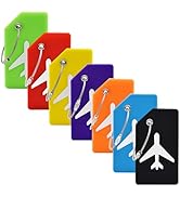 7 Pack Silicone Luggage Tag Baggage Handbag Travel Suitcase Tags with Name ID Card Perfect to Qui...