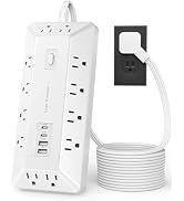 Inhwatek Surge Protector Power Strip with USB Ports (PD 20W), 6 Ft Extension Cord with Multiple O...