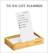 SpaceAid PlannerNeat To Do List Planner, Daily ToDo Checklist Notepad Organizer with Bamboo Holde...
