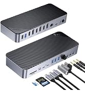 ORICO 22-in-1 DisplayLink Docking Station, Quad Displays USB C Hub with 3 DP, 3 HDMI, Single 8K O...
