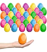 HDLNKAK Vibrant Fillable Easter Eggs Assortment - 3.5” Plastic Easter Eggs, 36 Pcs Assorted Color...