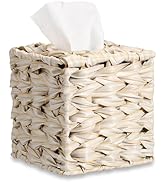 Sumnacon Wicker Tissue Box Cover, Square Tissue Box Holder, Hand Woven Facial Tissues Dispenser, ...