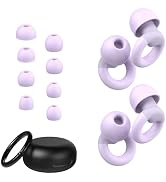 JUSTRVN Ear Plugs for Sleeping, 2 Pairs of Reusable Earplugs for Noise Reduction 25dB-30dB with 8...