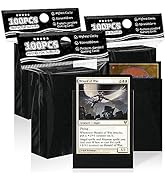 Black Card Sleeves Fit for MTG, 300 Pack Perfect Fit Standard Card Sleeves for Trading Cards Spor...
