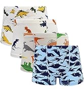 SkiBeaut Boy Toddler Underwear, 4 Pack Little Boys Boxer Briefs Kids Soft Cotton Dinosaur Shark U...