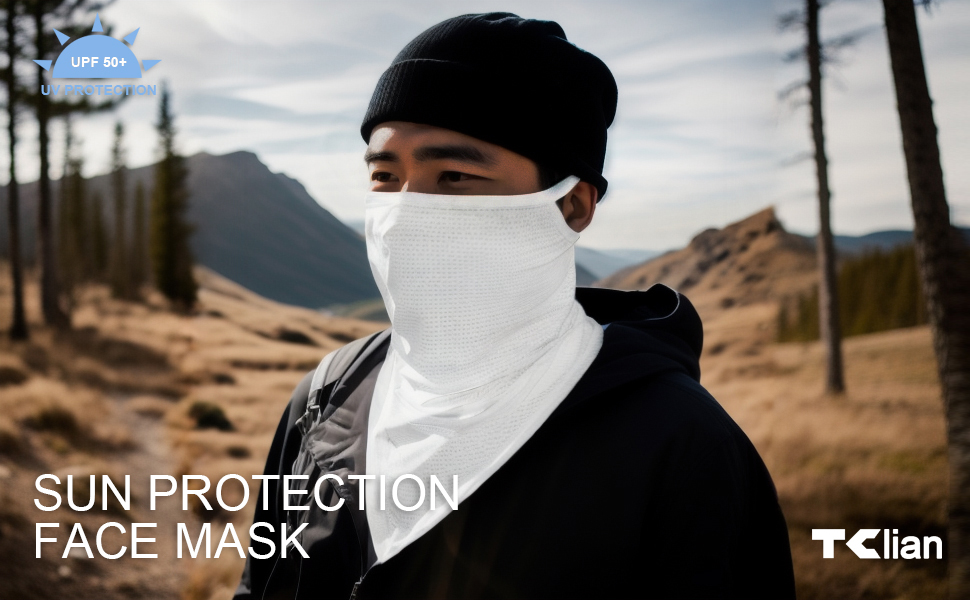 TClian Balaclava Neck Gaiter with Ear Loops Scarf Bandana UV Sun Protection