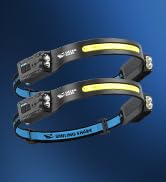 Smiling Shark TD-0123-S Headlamp, 2-Pack 2400mAh Ultra-Bright Head Lamp Flashlight Rechargeable w...