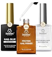 Beetles 3Pcs Gel Nail Glue Nail Dehydrator and Primer, Hema-Free & Acid Free Bond Protein Prep Ki...