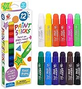 TBC The Best Crafts Tempera Paint Sticks,12 Classic Colors, Washable,Non- Toxic,Crayon Paint Stic...