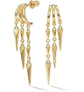 MUMREUES Gold Earrings for Women Trendy 14K Gold Plated Dangle Earrings Small Hoop Huggie Drop St...