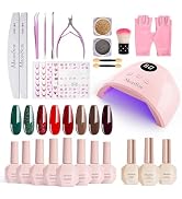 MelodySusie Gel Nail Polish Kit with UV Light P-PLUS30F | Popular Color Gel with Builder and Base...