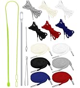 FIVEIZERO 16pcs Drawstring Cord Kit-12pcs Hoodie Strings (Flat & Round,6 Basic Universal Colors) ...