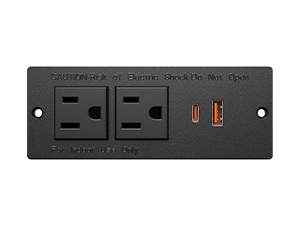 Desk recessed power strip usb c