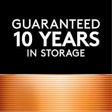 Duracell 2032, 2025, 2016 lithium coin cells are guaranteed 10 years in storage.