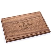 Tuuli Kitchen Chopping Board with Individual Personalized Engraving Large Wood Walnut 17 x 12