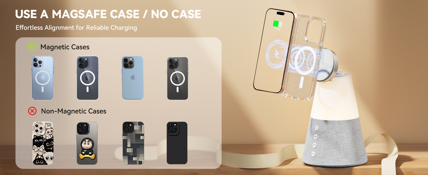Use a MagSafe Case / No Case Effortless Alignment for Reliable Charging