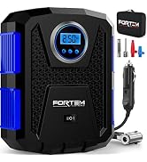 FORTEM Tire Inflator Portable Air Compressor 150 PSI, Bike Pump, 12V Electric Air Pump for Car Ti...