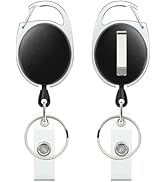 Uniclife 2 Pack Retractable Badge Reel for Badge Holder Heavy Duty Retractable Keychain Strong AB...