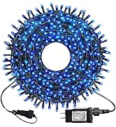kemooie 300 LED Outdoor Christmas Lights, 99FT 8 Twinkle Modes Green Wire Fairy String Lights for...