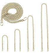 4 Pieces Different Sizes DIY Iron Flat Chain Belt, Handbag Replacement Belt, Shoulder Belt, Walle...